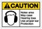 Caution Noise area May case Hearing loss Use proper ear ProtectionSymbol Sign,Vector Illustration, Isolate On White Background