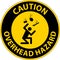 Caution Overhead Hazard Sign On White Background