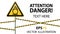 Caution oxidizer. Safety sign. Safety at work. Yellow triangle with black image, metal pillar, protective tapes