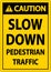 Caution Pedestrian Traffic Sign On White Background