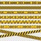 Caution perimeter stripes. Isolated black and yellow police line do not cross for criminal scene. Security lines sign or