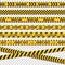 Caution perimeter stripes. Isolated black and yellow police line do not cross for criminal scene. Security lines sign or barricade
