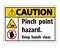 Caution Pinch Point Hazard,Keep Hands Clear Symbol Sign Isolate on White Background,Vector Illustration