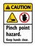 Caution Pinch Point Hazard,Keep Hands Clear Symbol Sign Isolate on White Background,Vector Illustration