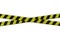 Caution police black and yellow striped borders