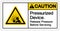 Caution Pressurized Device Release Pressure Before Servicing Symbol Sign, Vector Illustration, Isolate On White Background Label .