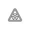 Caution radiation line icon