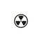 Caution radioactive material isolated symbol