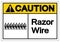 Caution Razor Wire Symbol Sign, Vector Illustration, Isolated On White Background Label .EPS10