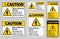 Caution Risk of electric shock Symbol Sign Isolate on White Background