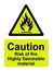 Caution risk of fire, highly flammable material