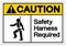 Caution Safety Harness Required Symbol Sign, Vector Illustration, Isolate On White Background Label. EPS10 Safety Harness Required