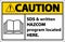 Caution SDS and HazCom Located Here Sign On White Background