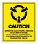 Caution Sensitive Electronic Devices Do not ship or store near Strong Electrostatic Electromagnetic or Radioactive fields Symbol