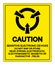Caution Sensitive Electronic Devices Do not ship or store near Strong Electrostatic Electromagnetic or Radioactive fields Symbol