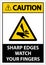 Caution Sharp Edges Watch Your Fingers On White Background