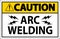 Caution Sign Arc Welding On White Background