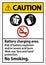 Caution Sign Battery Charging Area, Risk of Battery Explosion or Severe Acid Burn, No Smoking