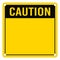 Caution sign blank. Square yellow sign caution to warn of danger, sticker. Vector illustration