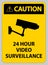 Caution Sign CCTV 24 Hour Video Surveillance