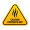 Caution sign contents hot