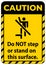 Caution sign do not step or stand on this surface