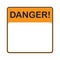 Caution sign with empty space isolated on white background. Danger board for poster or signboard