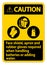 Caution Sign Face Shield, Apron And Rubber Gloves Required When Handling Batteries or Adding Water With PPE Symbols