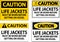 Caution Sign Life Jackets - Must Be Worn Before Getting On Vessel