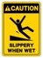 Caution Slippery When Wet Symbol Sign,Vector Illustration, Isolate On White Background Label. EPS10