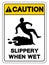 Caution Slippery When Wet Symbol Sign,Vector Illustration, Isolate On White Background Label. EPS10