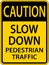 Caution Slow Down Sign On White Background