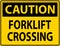 Caution Slow Forklift Crossing Sign On White Background