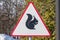 Caution squirrels - warning road sign in the park