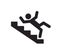 Caution stairway sign. A man falling down the stairs. A sign warning of danger. Slippery stairs icon. Vector