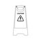 Caution Standing Board Outline Icon Illustration on Isolated White Background