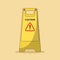 Caution Standing Board Vector Icon Illustration. Sign Vector. Flat Cartoon Style Suitable for Web Landing Page, Banner, Flyer,