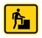 Caution Step Up Sign On White Background