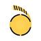 Caution striped tape warning icon