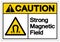 Caution Strong Magnetic Field Symbol Sign, Vector Illustration, Isolated On White Background Label .EPS10
