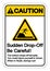 Caution Sudden Drop-Off Be Careful Symbol Sign, Vector Illustration, Isolate On White Background Label. EPS10