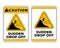 Caution Sudden Drop off Sign In Vector, Easy To Use And Print Design Templates.