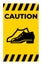 Caution Symbol Enclosed Shoes Are Required In The Manufacturing Area sign