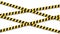 Caution tape danger black and yellow warnings lines crosswise