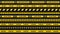 Caution tape set of yellow and black ribbons, for dangerous area, accident, police. Vector tape template with shadow on