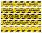 Caution tape set. Yellow warning ribbon collection with different texts:  do not cross police line, crime scene, danger, warning