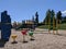 Caution-taped off colorful playground during the coronavirus quarantine in Washington