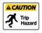 Caution Trip Hazard Symbol Sign Isolate On White Background,Vector Illustration