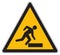 Caution trip hazard yellow sign