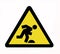 Caution, tripping hazard sign. Watch your steps